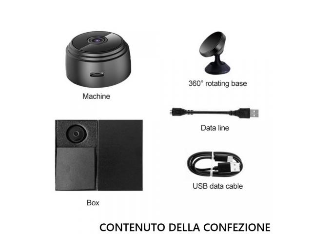 Mini DV Telecamera wifi interno nascosta Telecamera HD spia collegata al telefono  cellulare - 3/3