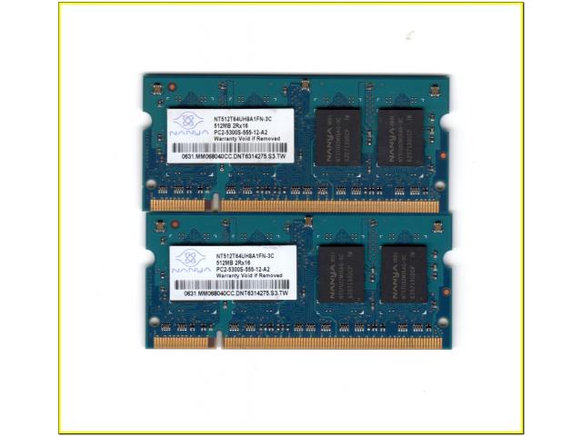 Memoria RAM Nanya 1GB 2X512MB DDR2 PC2-5300S - 1/2